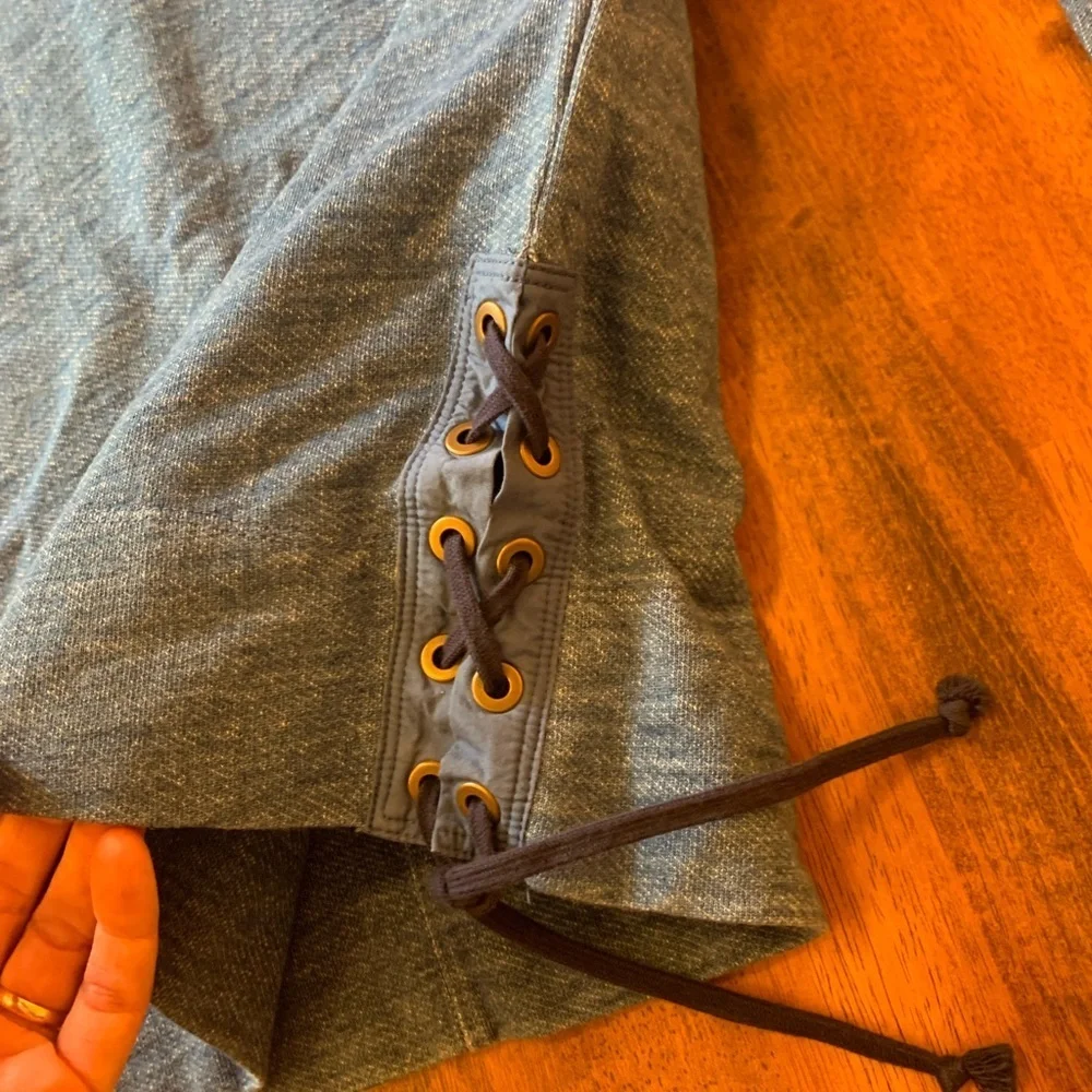J.Crew cotton blue sweatshirt with tie sides. XXS